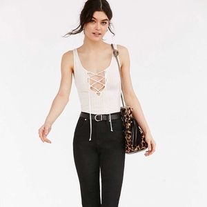 White front tie tank top